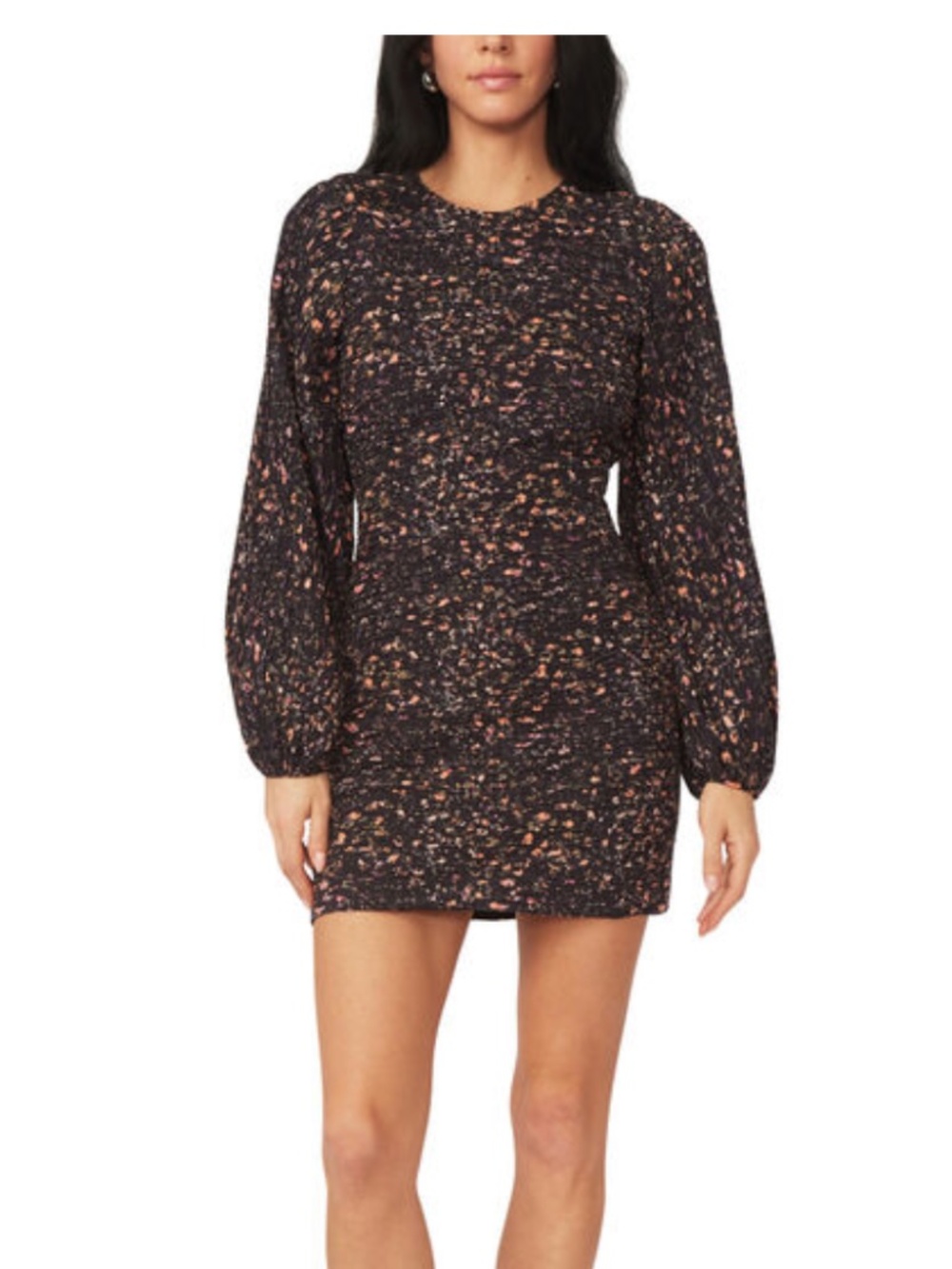 Gilner Farrar Molly Mini Dress Ditsy Geo Print Puff Sleeve Size 4 NWOT